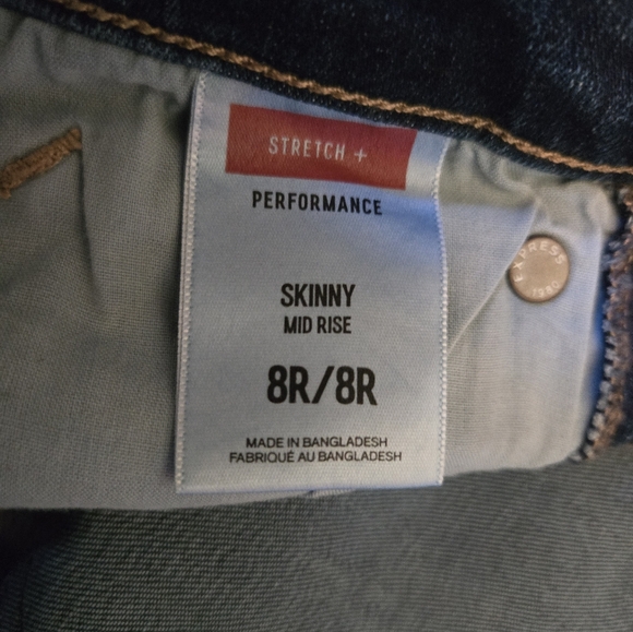 Express Stretch Performance Skinny Mid Rise Jeans - Picture 6 of 7